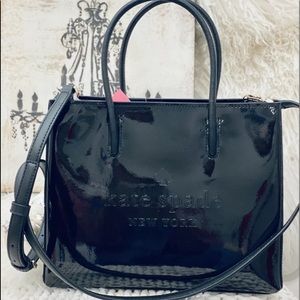 Kate Spade Trista Patent Leather Black Shopper Bag